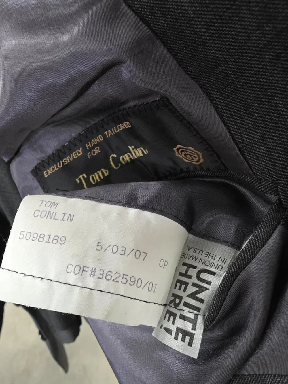 Tom James 46L 40x29 Gray Full Suit 2-Button Solid R926